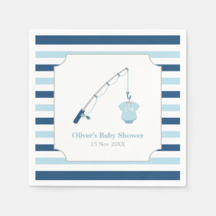 Moderne und Niedliche Fishing Themed Baby Dusche Serviette