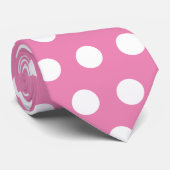 Moderne und niedliche große Polka-Punkte in Rosa u Krawatte (Gerollt)
