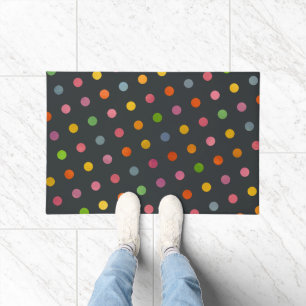 Moderne und Niedliche Polka Dots Karkohle Grau Fußmatte
