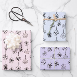 Moderne und Niedliche Snowflake Ornamente Weihnach Geschenkpapier Set