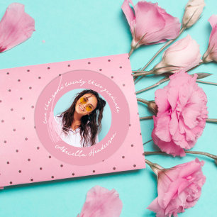 Moderne und Retro-Rosa-Abschlussfeier Runder Aufkleber
