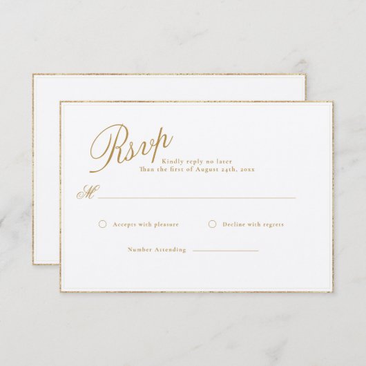 MODERNE UND ROMANTISCHE KALLIGRAFISCHE RSVP-KARTE BEGLEITKARTE (Vorne/Hinten)