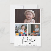 Moderne und rustikale Babydusche Danke Foto (Vorderseite)