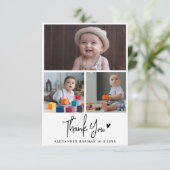 Moderne und rustikale Babydusche Danke Foto (Stehend Vorderseite)