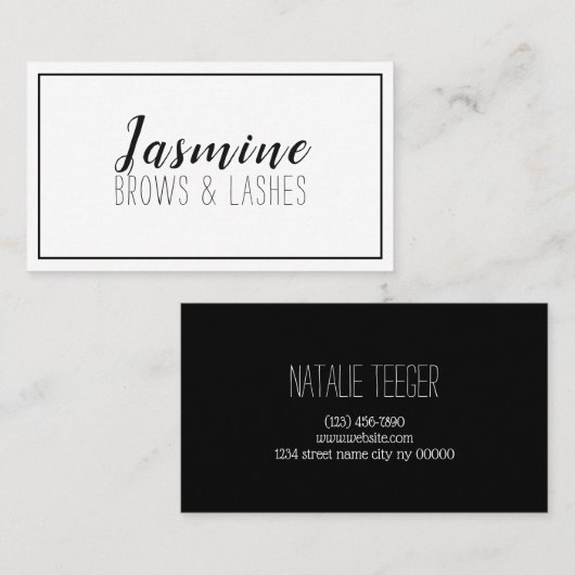 Moderne und saubere Brows & Lashes Visitenkarte (Vorne/Hinten)