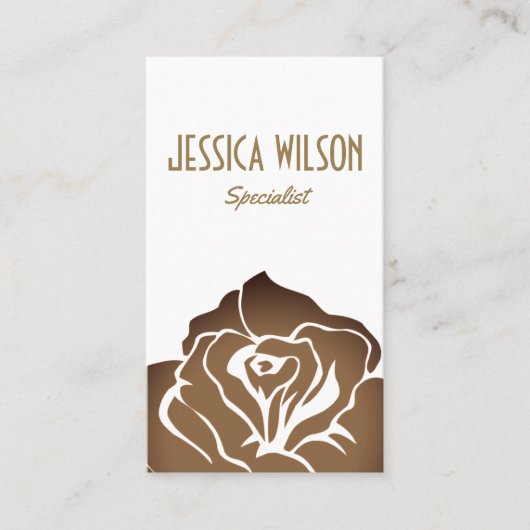 Moderne und schicke, dunkelgoldene Blume Visitenkarte (Vorderseite)