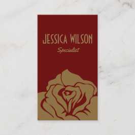 Moderne und schicke dunkelrote goldene Blume Visitenkarte