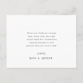 Moderne und schicke Hochzeit Danke Postcard Postkarte (Rückseite)