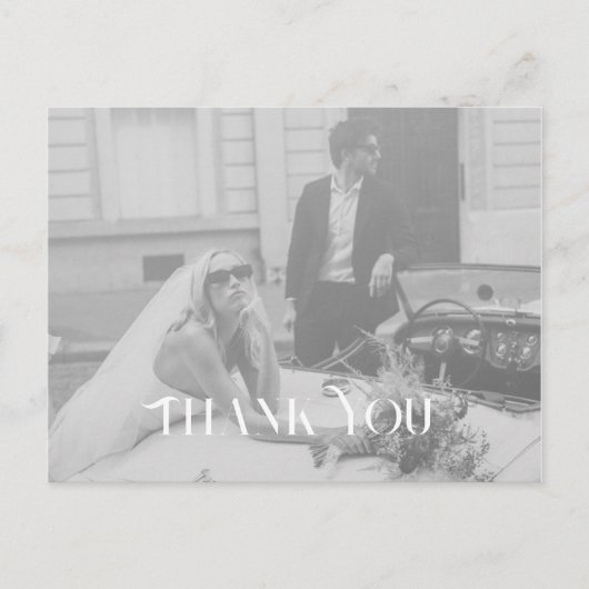 Moderne und schicke Hochzeit Danke Postcard Postkarte (Vorderseite)