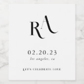 Moderne und schicke Hochzeit Weinetikett (Einzelnes Label)