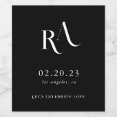 Moderne und schicke Hochzeit Weinetikett (Einzelnes Label)