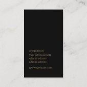 Moderne und schicke schwarz-goldene Blume Visitenkarte (Rückseite)