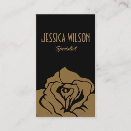 Moderne und schicke schwarz-goldene Blume Visitenkarte