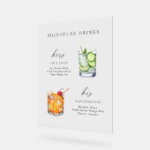 Moderne und schicke Skriptsignatur Drinks Cocktail Acrylschild (Winkel)