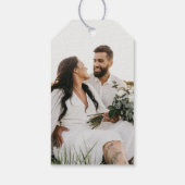 Moderne und schlanke Typografie-Dusche Geschenkanhänger (Rückseite)