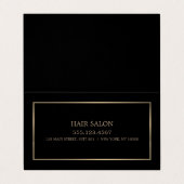 Moderne und schmale, schwarze und goldene Terminka Visitenkarten (Außenseite Aufgefaltet)