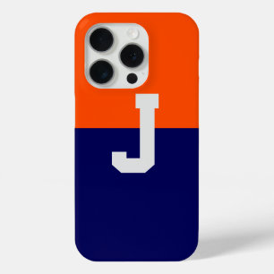 Moderne und schwache Orange- und Blaumonogramm iPhone 15 Pro Hülle
