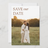 Moderne und schwache Typografie Hochzeit Rettete u Einladung (Vorderseite)