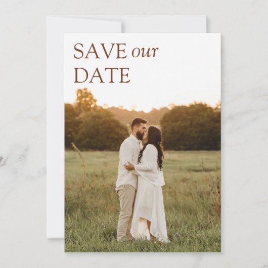 Moderne und schwache Typografie Hochzeit Rettete u Einladung (Vorderseite)