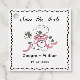 Moderne und schwindelerregende Martini-Hochzeit Geschenkanhänger