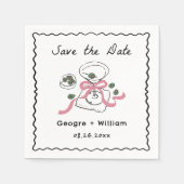 Moderne und schwindelerregende Martini-Hochzeit Serviette (Vorderseite)