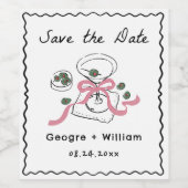 Moderne und schwindelerregende Martini-Hochzeit Weinetikett (Einzelnes Label)