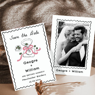 Moderne und schwindelerregende Rosa Martini handge Einladung