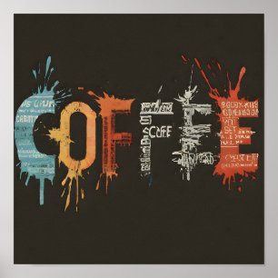 Moderne und stilvolle abstrakte Kaffee-Kunst Kaffe Poster