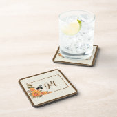 Moderne und stilvolle Butterfly-Blume Mit Monogram Getränkeuntersetzer (Rechte Seite)