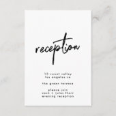 Moderne und stilvolle Hochzeitsempfehlung Begleitkarte (Vorderseite)