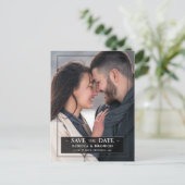 Moderne und stilvolle Save the Date Hochzeit Postkarte (Stehend Vorderseite)