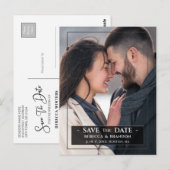 Moderne und stilvolle Save the Date Hochzeit Postkarte (Vorne/Hinten)