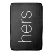 Moderne und stilvolle Schwarz-Weiß-Hers Badematte (Vorderseite Vertikal)