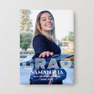 Moderne und trendige Ankündigung des Abschlusses Button