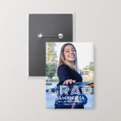 Moderne und trendige Ankündigung des Abschlusses Button (Vorderseite/Rückseite)