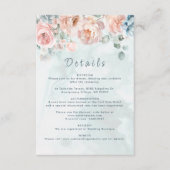 Moderne und trendige Blue Rose Hochzeitsdetails Begleitkarte (Vorderseite)