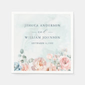 Moderne und trendige Blue Rose Wedding Party Serviette (Vorderseite)