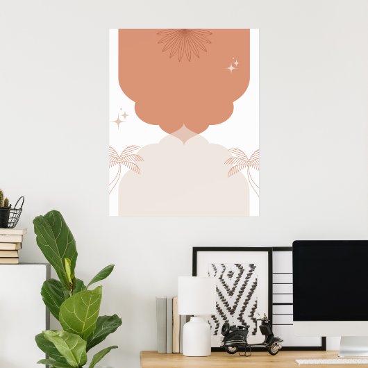 Moderne und trendige Boho Wall Kunst Poster (Heimbüro)