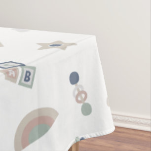Moderne und trendige Holzspielzeuge Tischdecke