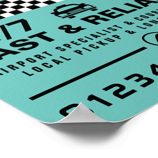 Moderne und trendige Taxibestellung Poster (Ecke)