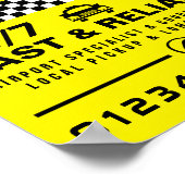 Moderne und trendige Taxibestellung Poster (Ecke)