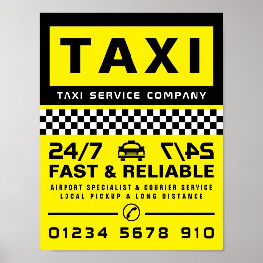 Moderne und trendige Taxibestellung Poster (Vorne)