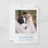 Moderne und trendy Blue Rose Wedding Dankeskarte (Vorderseite)