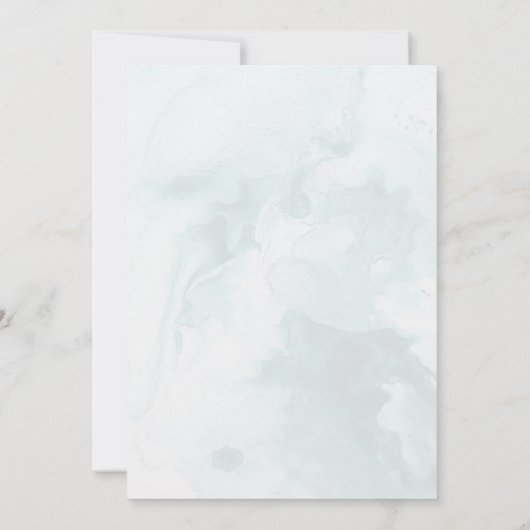 Moderne und trendy Blue Rose Wedding Einladung (Rückseite)