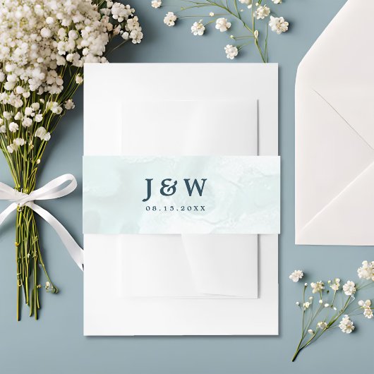 Moderne und trendy Blue Rose Wedding Einladungsbanderole