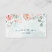 Moderne und trendy Blue Rose Wedding Platzkarte (Rückseite)