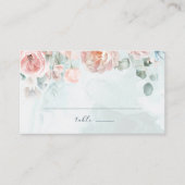 Moderne und trendy Blue Rose Wedding Platzkarte (Vorderseite)