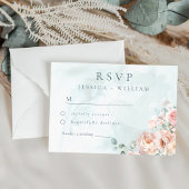Moderne und trendy Blue Rose Wedding RSVP Karte