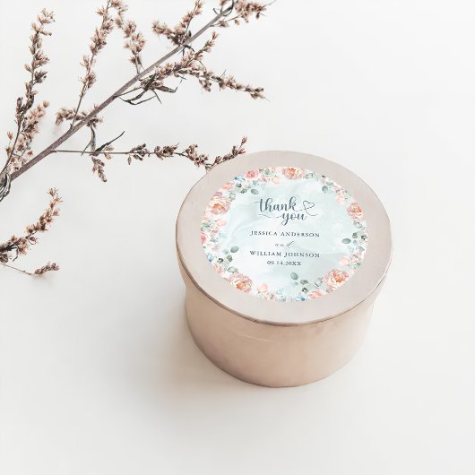 Moderne und trendy Blue Rose Wedding Runder Aufkleber