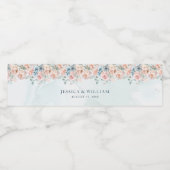 Moderne und trendy Blue Rose Wedding Wasserflaschenetikett (Einzelnes Label)